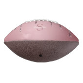 Rose Gold Pink Glitzer Tropfen Sparkle Monogramm N Football (Gedreht 270)