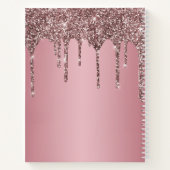 Rose Gold Pink Glitzer Tropfen Sparkle Monogramm N Notizblock (Rückseite)