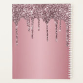 Rose Gold Pink Glitzer Tropfen Sparkle Monogramm N Planer (Rückseite)