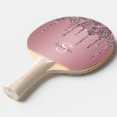 Rose Gold Pink Glitzer Tropfen Sparkle Monogramm N Tischtennis Schläger (Vorderseite)