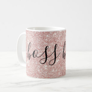 Rose Gold Pink Glitzer und Sparkle Boss Babe Kaffeetasse