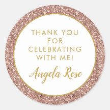 Rose Gold Pink Glitzer Vielen Dank Gastgeschenk