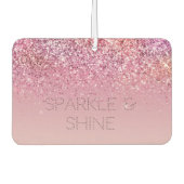 Rose Gold Pink Gold Glitzer Sparkone Autolufterfrischer (Vorderseite)