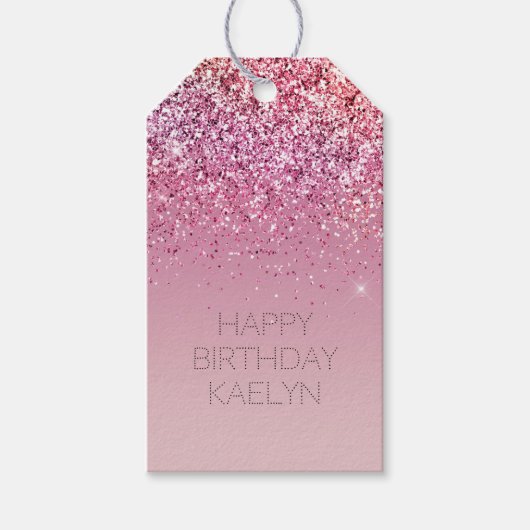 Rose Gold Pink Gold Glitzer Sparkone Geschenkanhänger (Vorderseite)