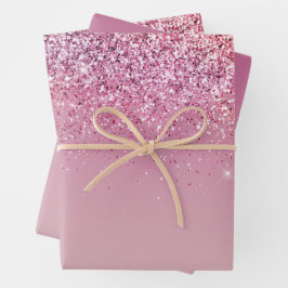 Rose Gold Pink Gold Glitzer Sparkone Geschenkpapier Set