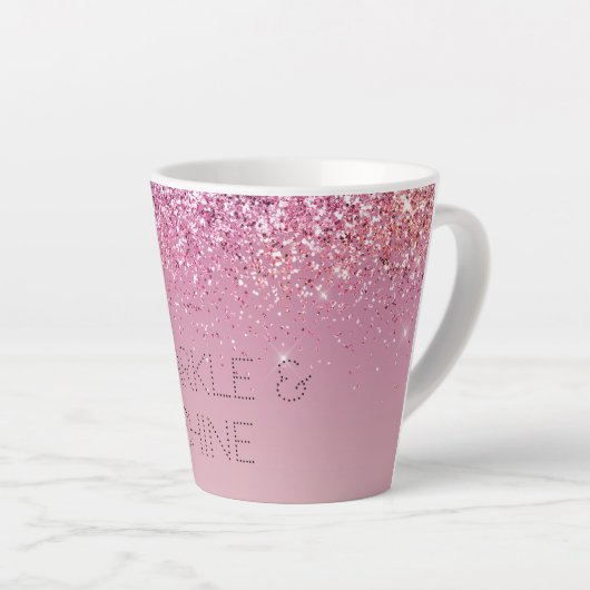 Rose Gold Pink Gold Glitzer Sparkone Milchtasse (Rechte Ecke)