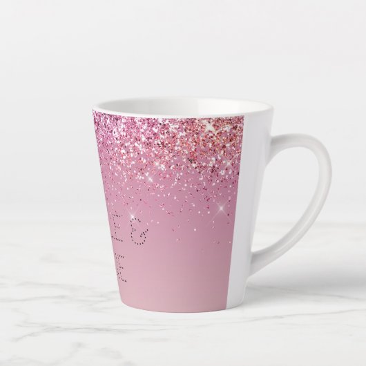 Rose Gold Pink Gold Glitzer Sparkone Milchtasse (Rechts)