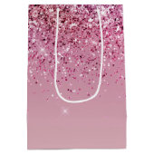 Rose Gold Pink Gold Glitzer Sparkone Mittlere Geschenktüte (Rückseite)