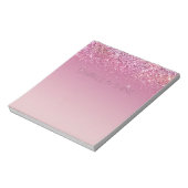 Rose Gold Pink Gold Glitzer Sparkone Notizblock (Rotiert)