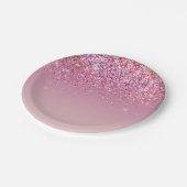 Rose Gold Pink Gold Glitzer Sparkone Pappteller (Schrägansicht)