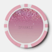 Rose Gold Pink Gold Glitzer Sparkone Pokerchips (Vorderseite)