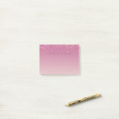 Rose Gold Pink Gold Glitzer Sparkone Post-it Klebezettel (Auf Schreibtisch)