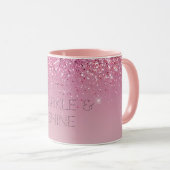 Rose Gold Pink Gold Glitzer Sparkone Tasse (VorderseiteRechts)