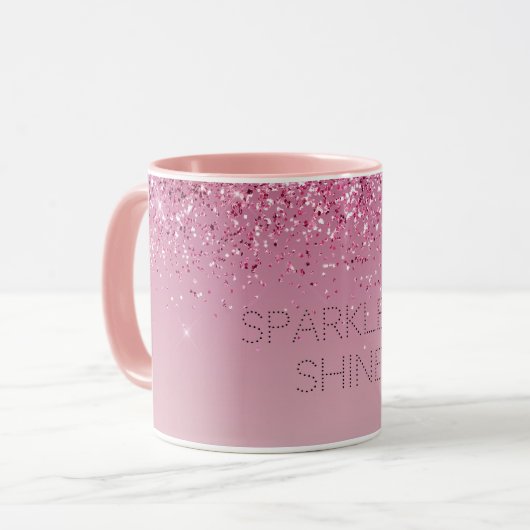 Rose Gold Pink Gold Glitzer Sparkone Tasse (Vorderseite Links)