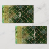 Rose Gold Pink Gold Grüne Meerjungfrau Stylist Visitenkarte (Vorne/Hinten)