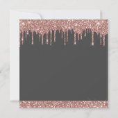 Rose Gold Pink Gray Glitzer Sweet 16 Save the Date Einladung (Rückseite)