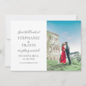 Rose Gold Pink Karte Zielort Hochzeitsreise Bild (Rückseite)