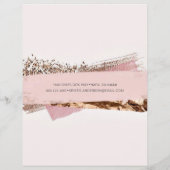 Rose Gold & Pink Label Preise & Services Flyer (Hinten)
