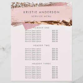 Rose Gold & Pink Label Preise & Services Flyer