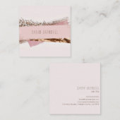 Rose Gold & Pink Label Schönheitssalon Quadratische Visitenkarte (Vorne/Hinten)