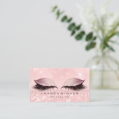 Rose Gold Pink Lashes Extention Makeup Glitzer Terminkarte (Stehend Vorderseite)