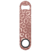 Rose Gold Pink Leopard Geparde Tierausdruck Speed Flaschenöffner (Rückseite)
