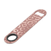 Rose Gold Pink Leopard Geparde Tierausdruck Speed Flaschenöffner (Rückseite Schrägansicht)