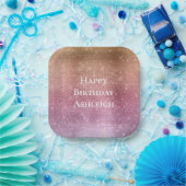 Rose Gold Pink Lila Sparkone Geburtstag Pappteller (Party)