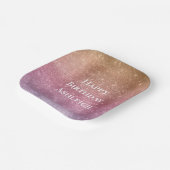 Rose Gold Pink Lila Sparkone Geburtstag Pappteller (Gewinkelt)