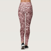 Rose Gold Pink Liquid Chrome Metal Look Leggings (Rückseite)