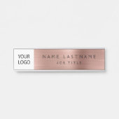 Rose Gold Pink - Logo-Führungskraft Türschild (Vorderseite )