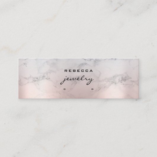 Rose Gold Pink Marble Script Erd Display Karte (Vorderseite)