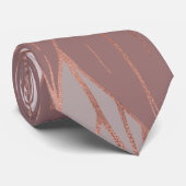 Rose Gold Pink Mauve Handgezeichnete Blume Krawatte (Gerollt)