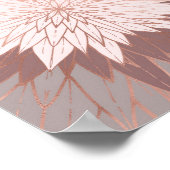Rose Gold Pink Mauve Handgezeichnete Blume Poster (Ecke)