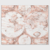 Rose Gold Pink Metal Glitzer Antiquitätenkarte Geschenkpapier (Flach)