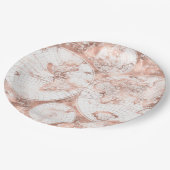 Rose Gold Pink Metal Glitzer Antiquitätenkarte Pappteller (Schrägansicht)