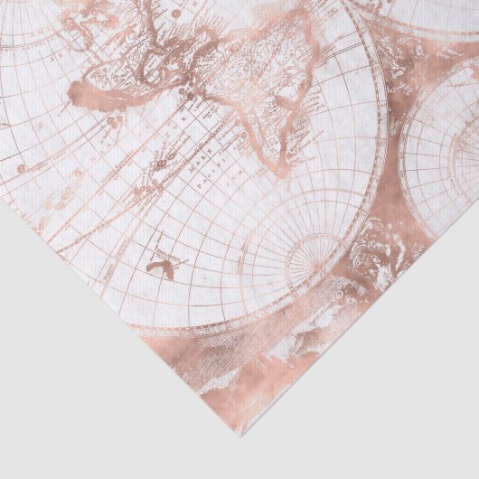 Rose Gold Pink Metal Glitzer Antiquitätenkarte Seidenpapier (Ausschnitt)