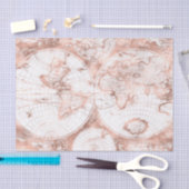 Rose Gold Pink Metal Glitzer Antiquitätenkarte Seidenpapier (Handwerk)