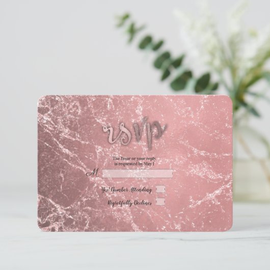 Rose Gold Pink Moderne Glam Marmor UAWG Antwort (Stehend Vorderseite)