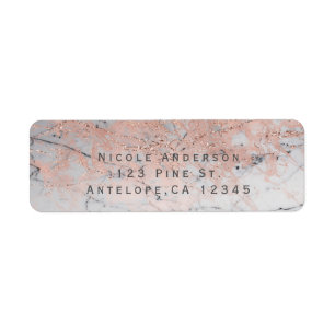 Rose Gold Pink Moderne Marmor Glam Chic Einladung