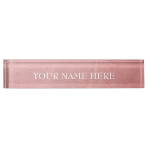 Rose Gold Pink Moderne Moderne Minimal Chic Namensplakette