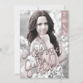 Rose Gold Pink Moderner Abschluss Grad Party Einladung (Vorderseite)