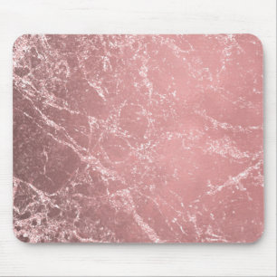 Rose Gold Pink Moderner Trendiger Glam Marmor Chic Mousepad