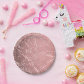 Rose Gold Pink Modernes, trendiges Glam Marmorchic Pappteller (Party)
