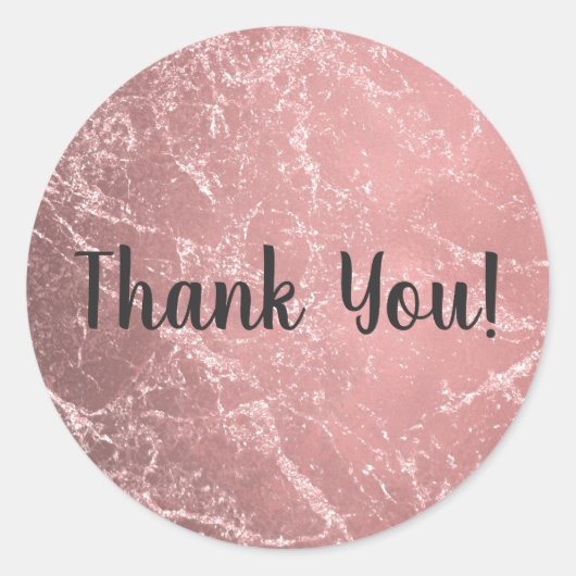 Rose Gold Pink Modernes, trendiges Glam Marmorchic Runder Aufkleber (Vorderseite)