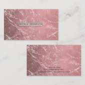 Rose Gold Pink Modernes, trendiges Glam Marmorchic Visitenkarte (Vorne/Hinten)