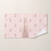 Rose gold pink monogram handtuch (Handtuch)