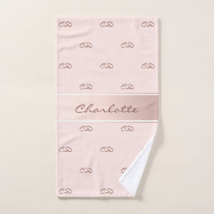Rose gold pink monogram handtuch