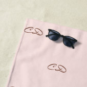 Rose gold pink monogram strandtuch (Beispiel)