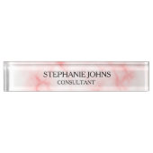 Rose Gold Pink Monogramm Name Modernes Marmormuste Namensplakette (Vorderseite)